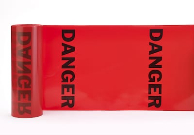 Mutual Industries Danger Printed Tear-Off Safety Flag, 12 x 12 x 300, Red