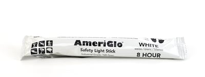 Cyalume® 8 Hour Safety Light Stick, 6, White, 10/Box