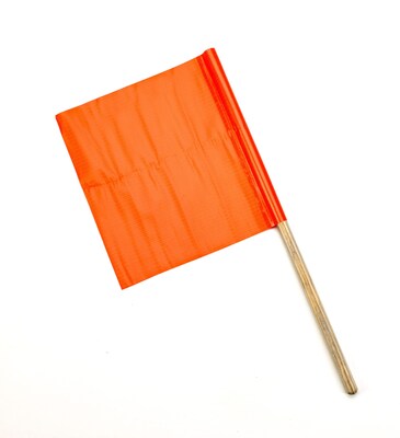 Mutual Industries Standard Highway Safety Flag, 18 x 18 x 27, Orange, 10/Pack