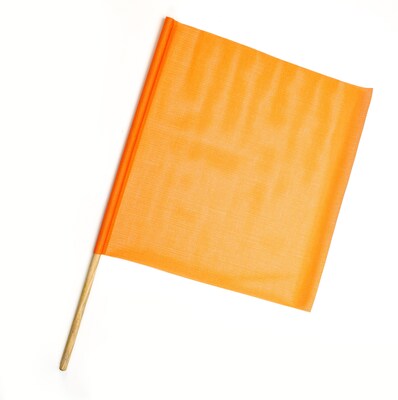 Mutual Industries Heavy-Duty Mesh Safety Flag, 24 x 24 x 36, Orange, 10/Pack