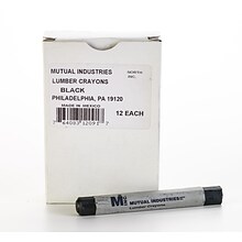 Mutual Industries Lumber Crayons, Black, 12/Box
