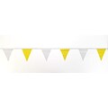 Mutual Industries Pennant Flag, 9 x 12 x 60, Yellow/White, 10/Pack