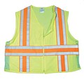 Mutual Industries High Visibility Sleeveless Safety Vest, ANSI Class R2, Lime, X-Large (16343-0-4)