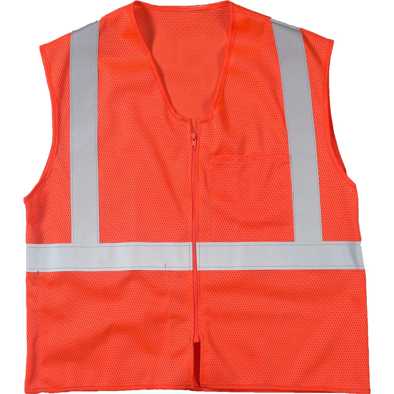Mutual Industries High Visibility Sleeveless Safety Vest, ANSI Class R2, Orange, 4XL/5XL (17005-45-7)