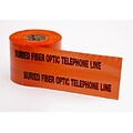 Mutual Industries Telephone/Fiber Optic Line Underground Marking Tape, 6 x 1000, Orange