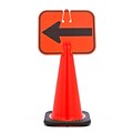 Mutual Industries LEFT ARROW Traffic Cone Sign, 11 x 13