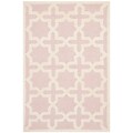 Safavieh Trinity Cambridge Wool Pile Area Rug, Light Pink/Ivory, 3 x 5