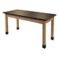 NPS Wood Science Table, Chemical Resistant Series, 36"H Science Lab Table, 24" By 54", Black (SLT2-2454C)
