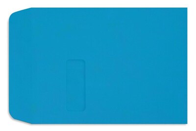 LUX Open End Open End Window Envelope, 9 x 12, Pool Blue, 500/Pack (LUX1590102-500)