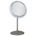 Zadro Adjustable Pedestal Mirror 17 x 10.55, Satin Nickel