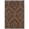 Oriental Green/ Plum Indoor Machine-made Polypropylene Area Rug (67 X 96)