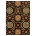 Floral Brown/ Multi Indoor Machine-made Nylon Area Rug (67 X 93)