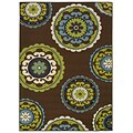 Medallion Brown/ Green Indoor/Outdoor Machine-made Polypropylene Area Rug (53 X 76)