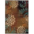 Abstract Brown/ Blue Indoor Machine-made Polypropylene Area Rug (5 X 76)