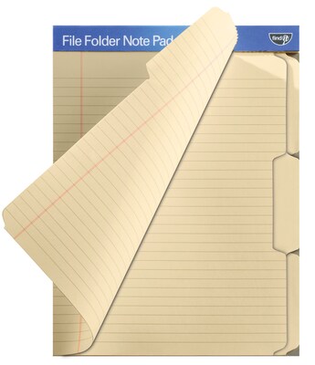Find It® Letter 1/3 Cut File Folder Note Pad, Manila