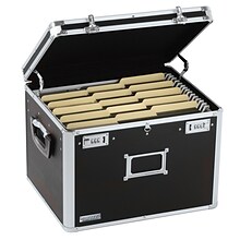 Vaultz Aluminum Locking File Chest, Letter/Legal, Black (VZ00634)