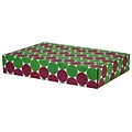 12.2x 3x17.8 GPP Gift Shipping Box, Classic Line, Green/Berry Polkadots , 48/Pack
