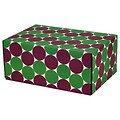 6.2X 3.7X9.5 GPP Gift Shipping Box, Classic Line, Green/Berry Polkadots , 48/Pack