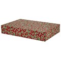 12.2x 3x17.8 GPP Gift Shipping Box, Holiday Line, Christmas Holly, 48/Pack