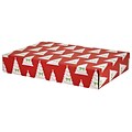 12.2x 3x17.8 GPP Gift Shipping Box, Holiday Line, Christmas Trees, 48/Pack