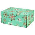 6.2X 3.7X9.5 GPP Gift Shipping Box, Holiday Line, Teal Snowflakes, 6/Pack