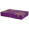 12.2x 3x17.8 GPP Gift Shipping Box, Holiday Line, Purple Snowflakes, 24/Pack