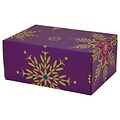6.2X 3.7X9.5 GPP Gift Shipping Box, Holiday Line, Purple Snowflakes, 24/Pack