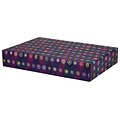 12.2x 3x17.8 GPP Gift Shipping Box, Holiday Line, Purple Pointed Ovals, 48/Pack