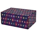 8.8X 5.5X12.2 GPP Gift Shipping Box, Holiday Line, Purple Pointed Ovals, 6/Pack