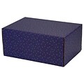 8.8X 5.5X12.2 GPP Gift Shipping Box, Holiday Line, Gold Stars on Blue, 12/Pack