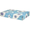 12.2x 3x17.8 GPP Gift Shipping Box, Lisa Line, Paisley Pale Blue, 12/Pack