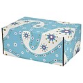 8.8X 5.5X12.2 GPP Gift Shipping Box, Lisa Line, Paisley Pale Blue, 48/Pack