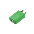 Insten® 1A Square USB Travel Charger; Green