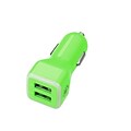 Insten® 3.1A Car Charger Adapter With Dual USB Output; Green