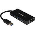 Black 3 Port Portable USB 3.0 Hub