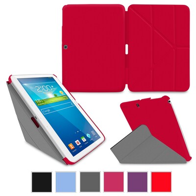 rOOCASE Origami Slim Shell Case Cover For 10.1 Samsung Galaxy Tab 3, Red