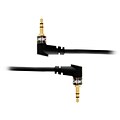 GearIT 6 3.5 mm Dual Right Angle Male to Male Aux Audio Stereo Cable; Black