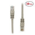 PCMS 6 RJ-45 Male/Male Cat5E UTP Ethernet Network Patch Cable, Gray, 10/Pack