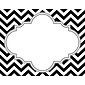 Barker Creek All Grades Self-Adhesive Name Tag, Black/White Chevron, 45/Pack