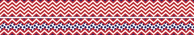 Barker Creek Double-Sided Trim, Red/Navy Chevron, 12/Pack