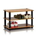 Furinno® 15.4 x 23.6 Rubber Trees & Polyvinyl Chloride Shoe Rack; Light Cherry & Black