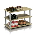 Furinno® 15.4 x 23.6 Rubber Trees & Polyvinyl Chloride Shoe Rack; Steam Beech & White