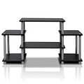 Furinno® 22.8 x 41.5 Rubber Trees & Polyvinyl Chloride TV Stand; Black & Grey
