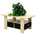 Furinno® 15.6 x 31.5 Composite Wood Coffee Table; Steam Beech & Black