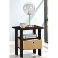 Furinno® 17.5 x 15.5 Rubber Trees & Polyvinyl Chloride End Table; Espresso & Light Brown
