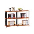 Furinno® Particle Board & PVC Tube Turn-N-Tube 3-Tier Double Size Storage Display Rack Cherry/Black