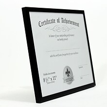 Lawrence Frames 8.5 x 11 Aluminum Document Frame, Black (240081)