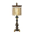 Dimond Lighting Amber And Crystal 58293-0909 22 Incandescent Table Lamp; Gold Leaf/Black