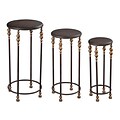 Sterling Industries 58251-10137-S39 Set of 3 Round Nesting Table; Dark Bronze/Gold