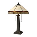 Dimond Lighting Stone Filigree 582D18589 24 Incandescent Table Lamp; Tiffany Bronze